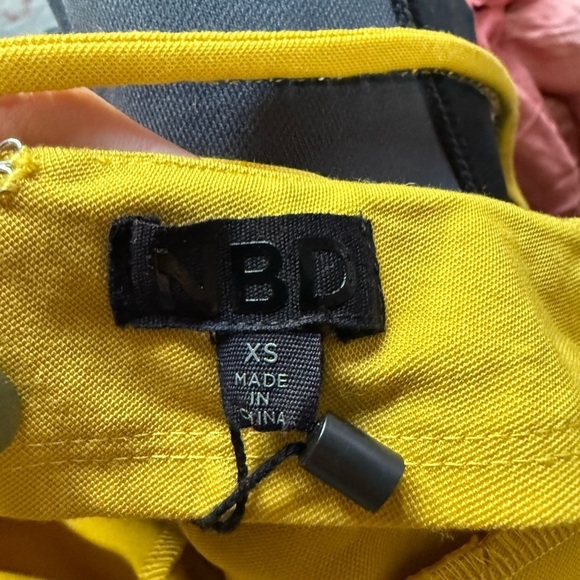 NBD Ciara One Shoulder Diamond Mini Dress | Size XS NWT Saffron Yellow - Picture 14 of 16